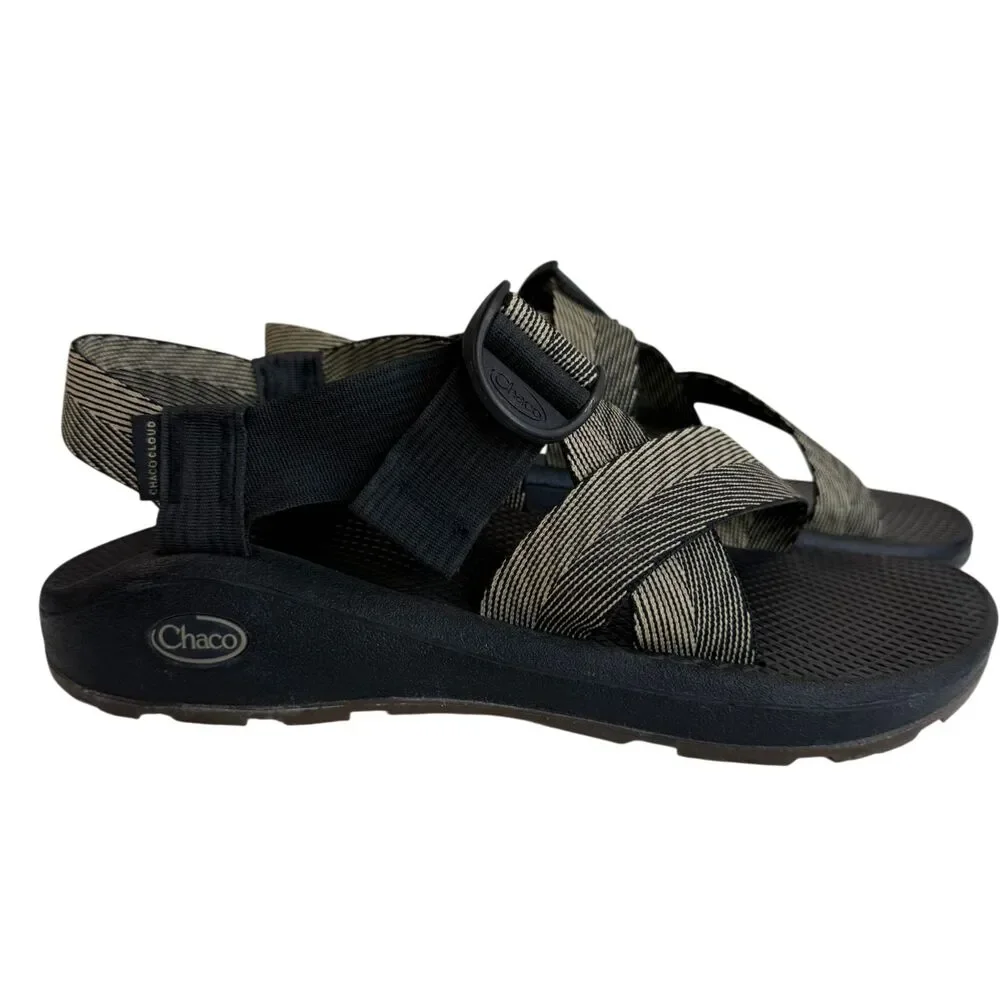 Chaco Mega Z/Cloud Men's Sport Hiking Sandals Odds Wide Black Tan Size 10